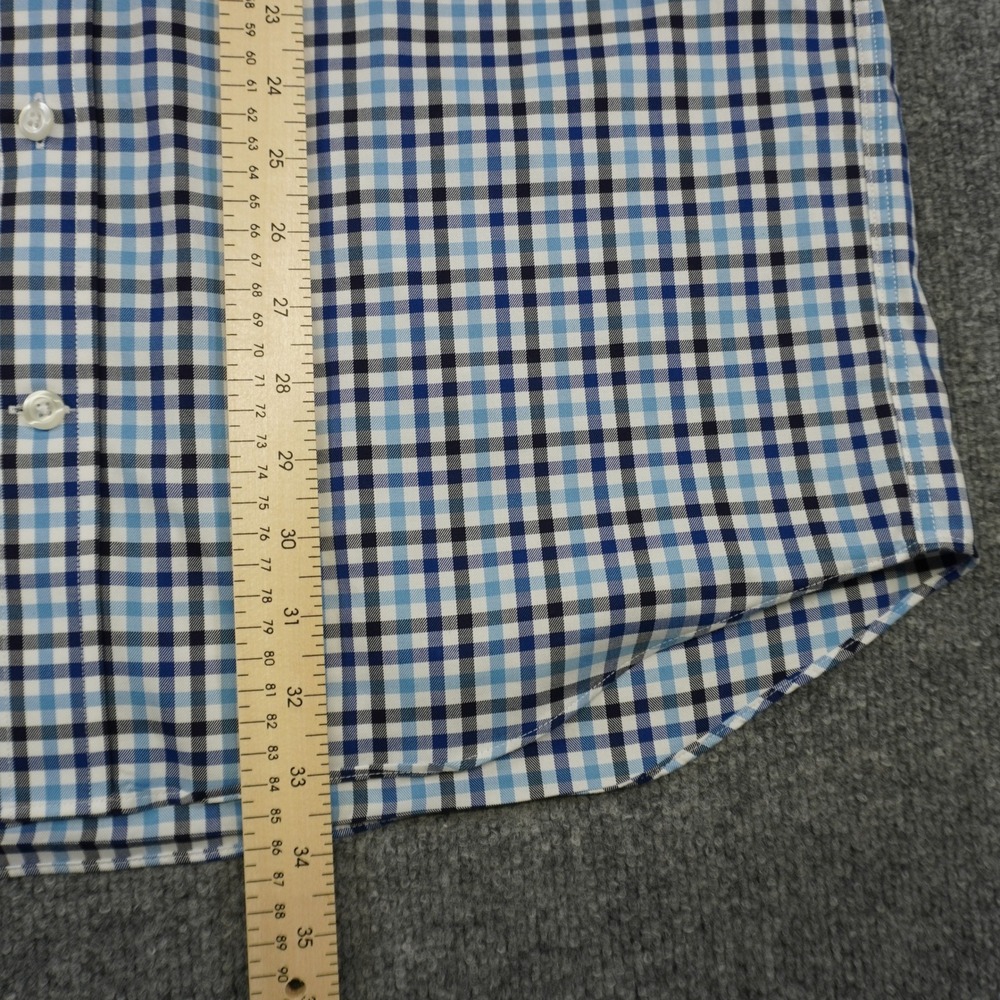 Duluth Trading Trim Fit Men's Large Tall Plaid Long Sleeve Button Shirt Blue LT - Picture 5 of 10